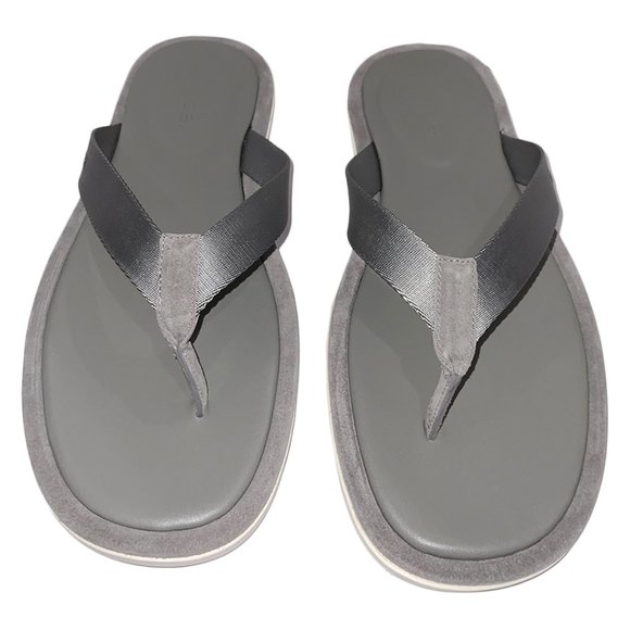 NWT VINCE MSRP$179 DARWIN B MEN\'S GRAY LINED FLIP FLOPS SANDALS SIZE 12 main image 3